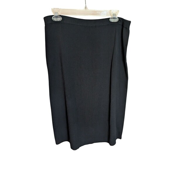XL Black Straight Skirt - Ribbed Knit Rayon Stretch - Grace Dane Lewis - Picture 1 of 4